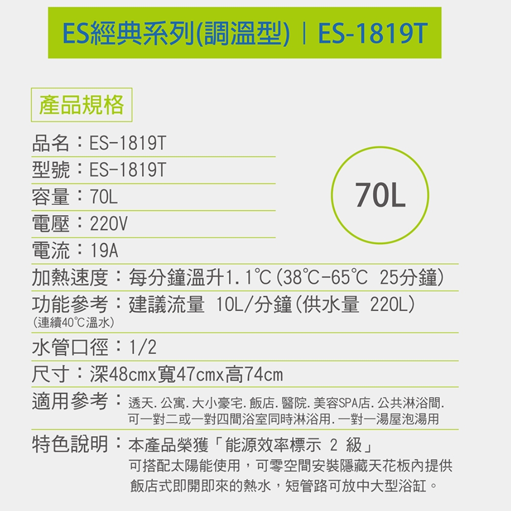 怡心牌 ES-1819T - 詳情5