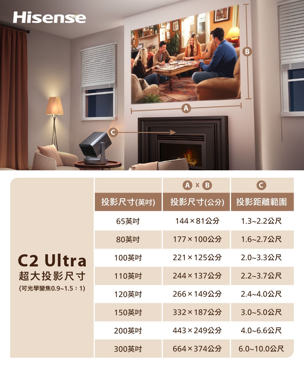 海信 Hisense C2 Ultra 4K 三雷射投影機 內建安卓TV系統