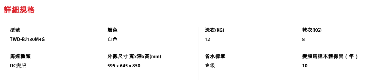 TOSHIBA東芝 TWD-BJ130M4G - 詳情5