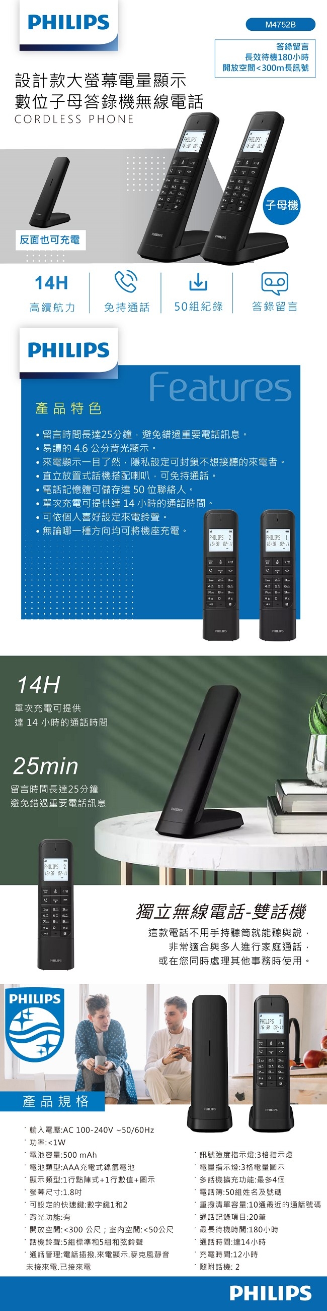 PHILIPS飛利浦 M4752B - 詳情1