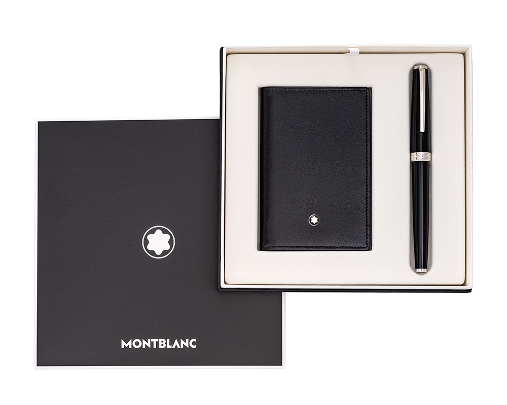 Montblanc 萬寶龍PIX 黑色鋼珠筆+大班經典名片夾禮盒組| 歐系精品包