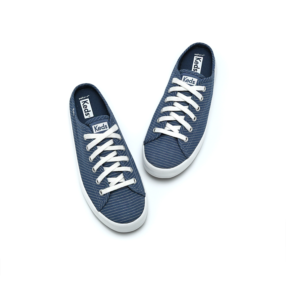 KEDS KICKSTART MULE 經典帆布綁帶穆勒鞋-藍9232W123484 小白鞋