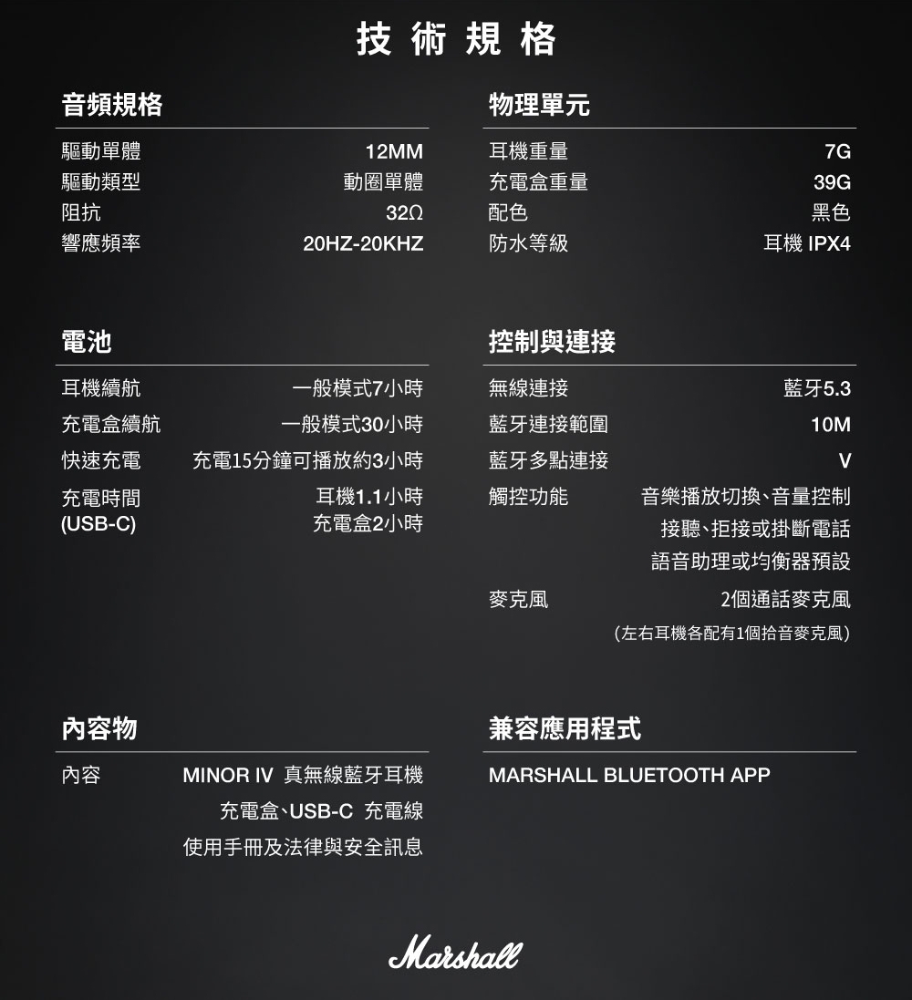 Marshall馬歇爾 MINOR IV - 詳情7