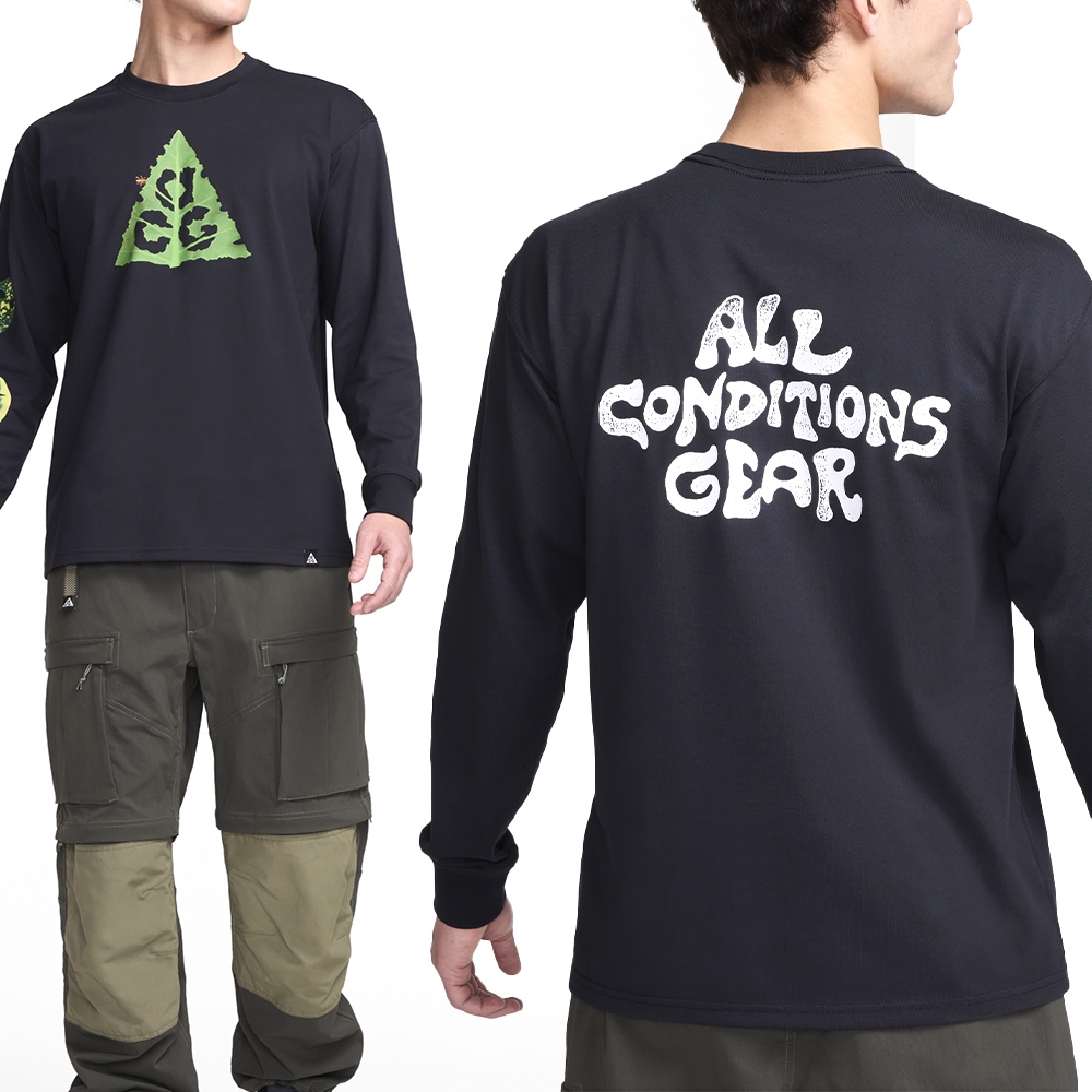 Nike ACG DF Tee LS OC ANTS 男款黑色運動休閒印花Logo 長袖HJ0803-010