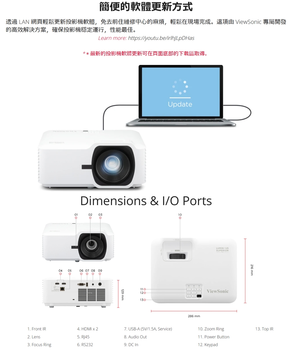 ViewSonic優派 LS630W - 詳情9