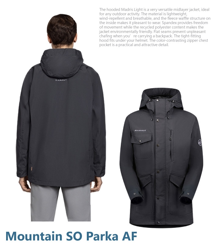 MAMMUT Mountain SO Parka AF Men ブラック MAMMUT マウンテンパーカー ウインドブレーカー マウンテン SO