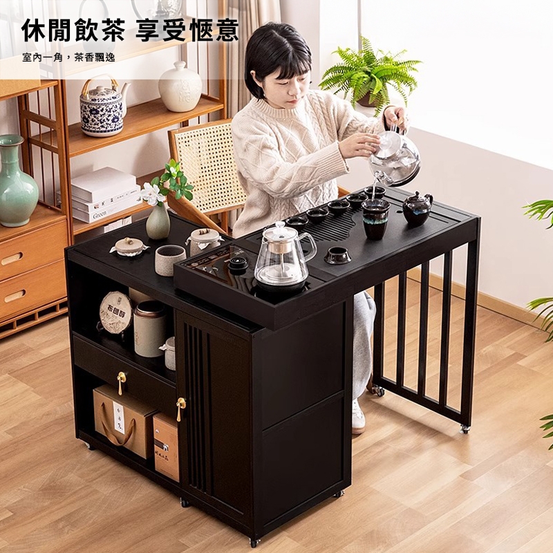 Happylife 楠竹中式多功能茶台Y12422 | 茶几寬81~120cm | Yahoo購物中心