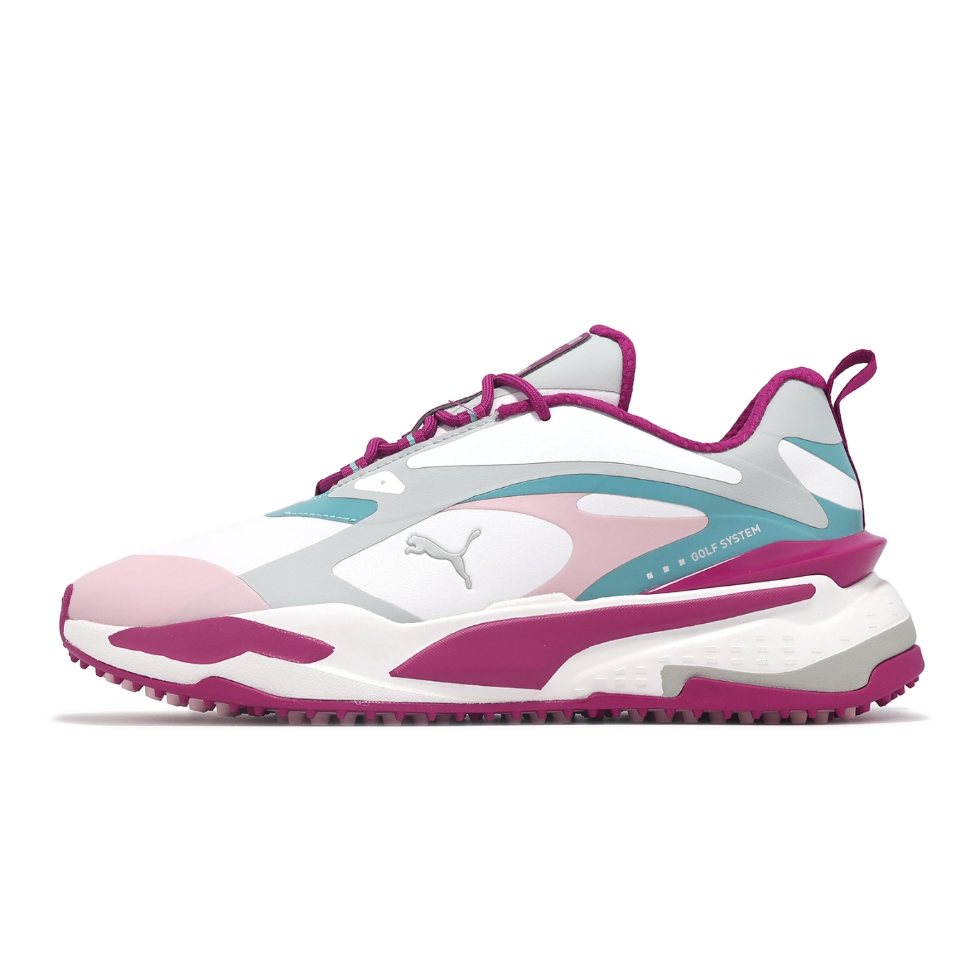 Puma 高爾夫球鞋GS-Fast Wmns 女鞋白桃紅防水鞋面休閒鞋37658405