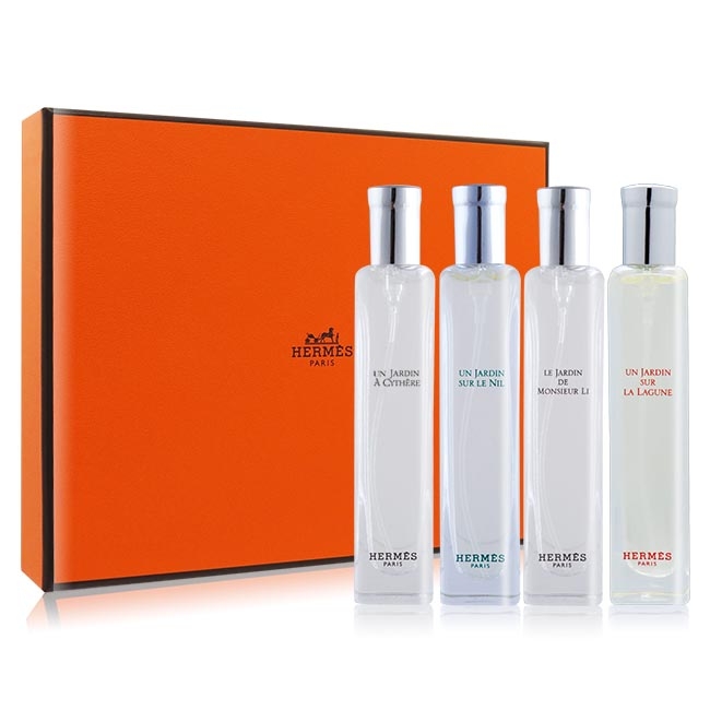 HERMES 愛馬仕花園香水禮盒四入組15mlX4[希瑟島+尼羅河+李先生+潟湖