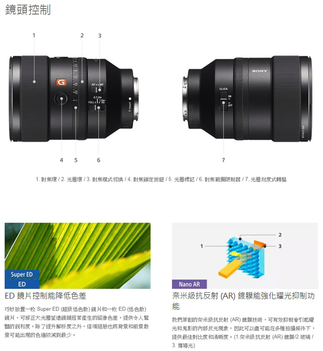 SONY索尼 SEL135mm FE 135mm F1.8GM - 詳情8
