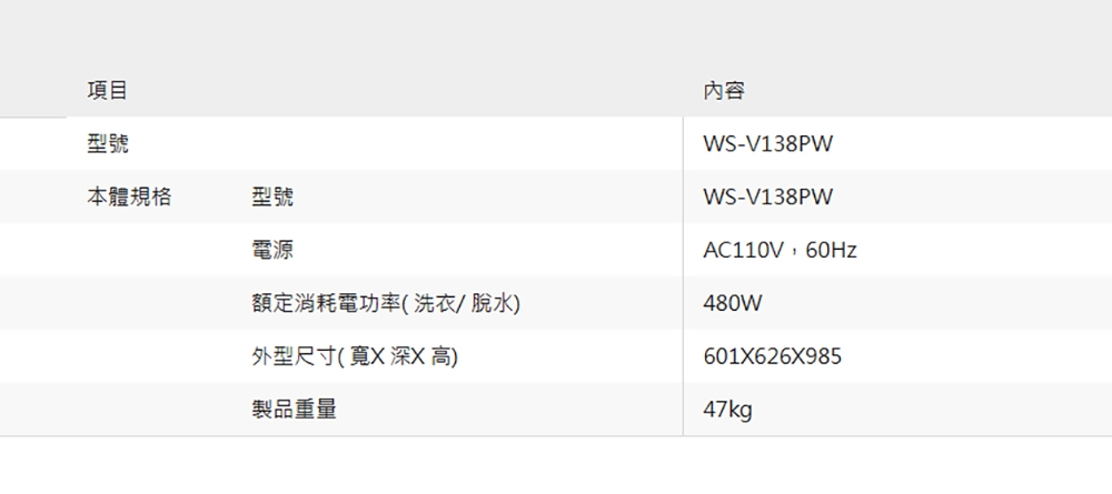 CHIMEI奇美 WS-V138PW - 詳情6