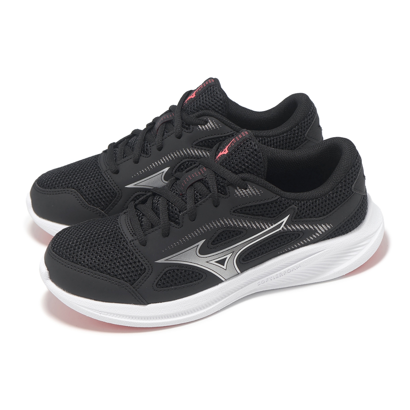 MIX1～20美品 Mizuno 慢跑鞋Maximizer 27 寬楦女鞋黑銀運動鞋基本款美津濃K1GA2501