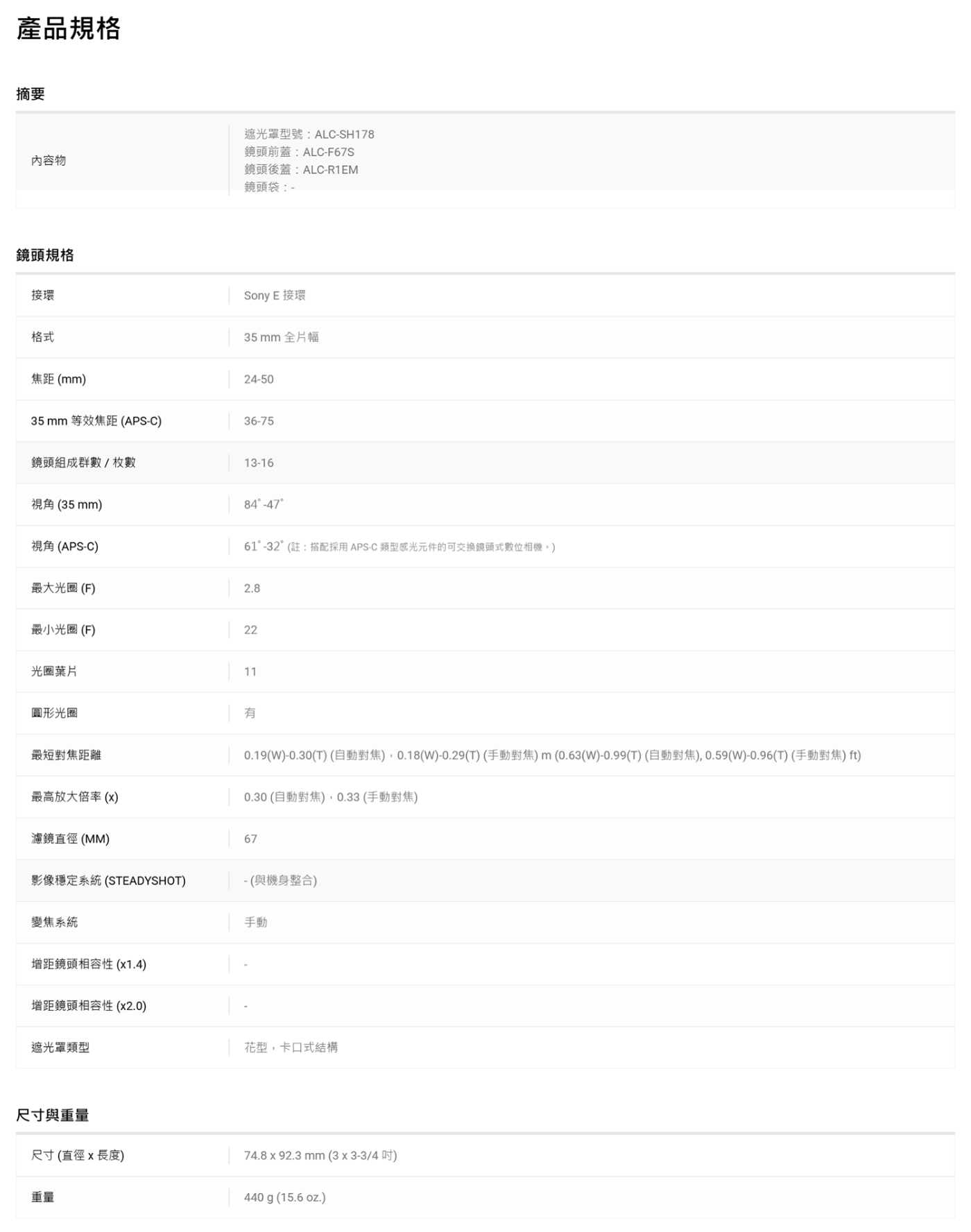 SONY索尼 SEL2450G - 詳情4