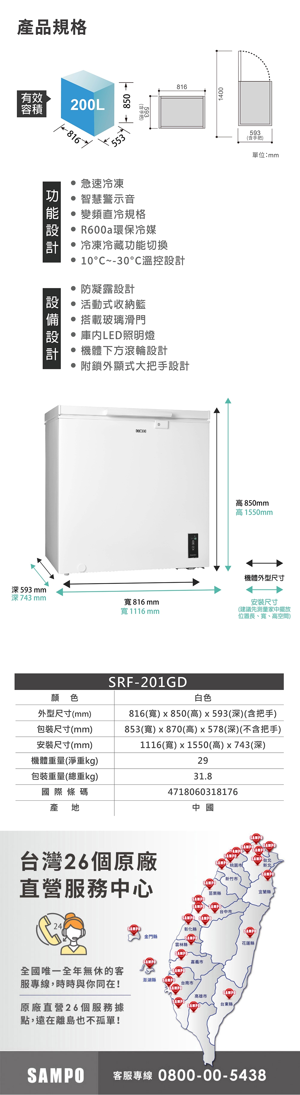 SAMPO聲寶 SRF-201GD - 詳情4