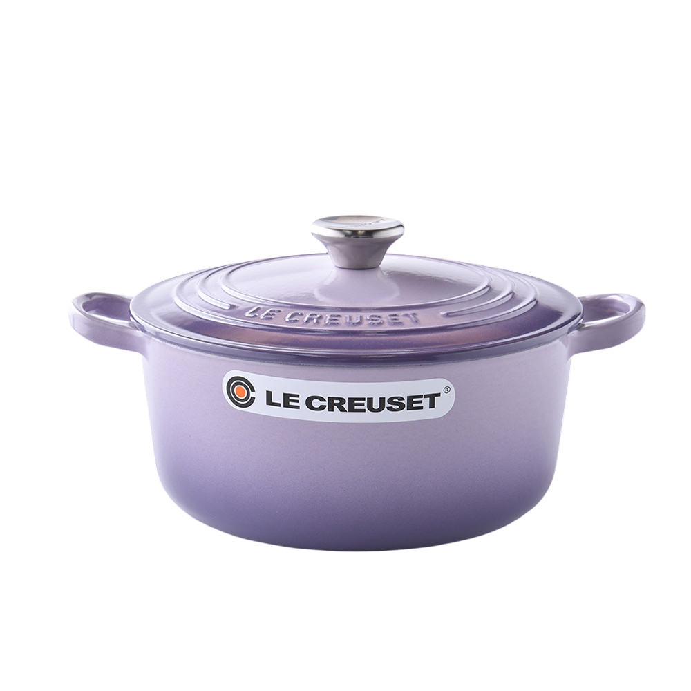 Le Creuset 圓形鑄鐵鍋20cm 2.4L 藍鈴紫法國製湯鍋燉鍋(電磁爐IH爐可用