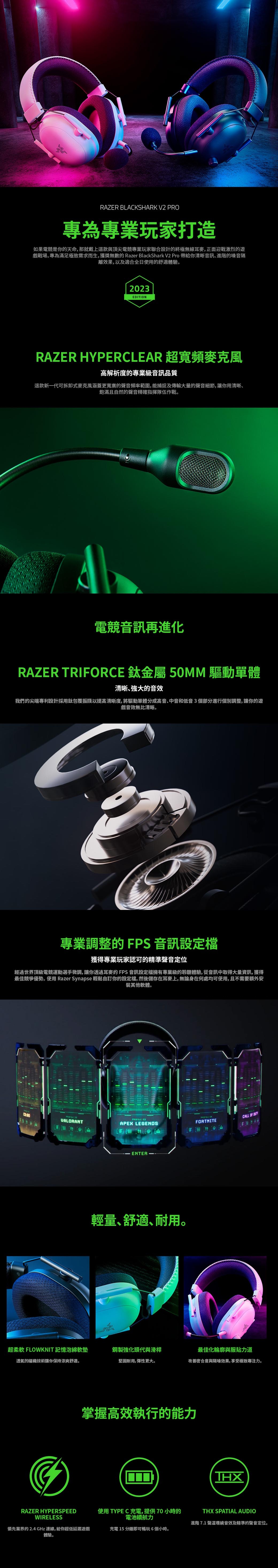 Razer雷蛇 BlackShark V2 Pro - 詳情1
