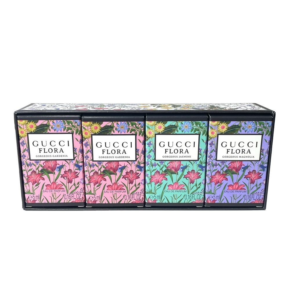 GUCCI Flora 華麗小香禮盒5ml x 4入組(梔子花*2、茉莉花、木蘭花