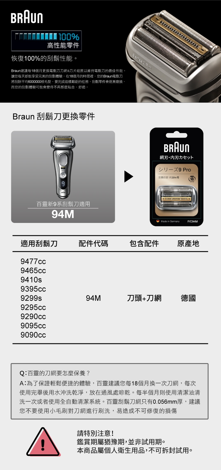 BRAUN德國百靈 94M - 詳情7