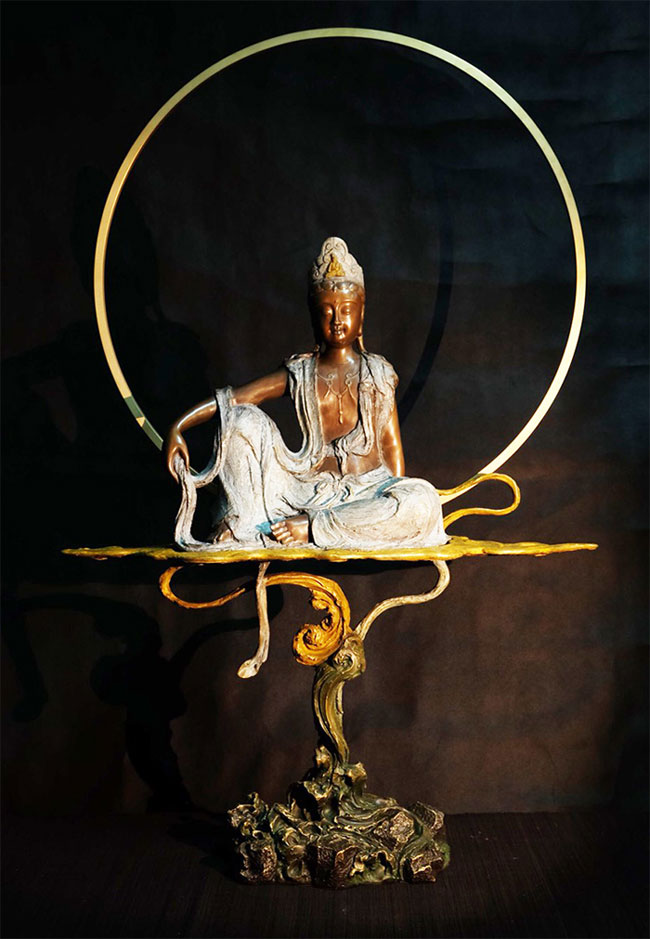 子問老師限量原作銅雕~雲月觀音(觀世音菩薩) | 觀世音菩薩| Yahoo購物中心