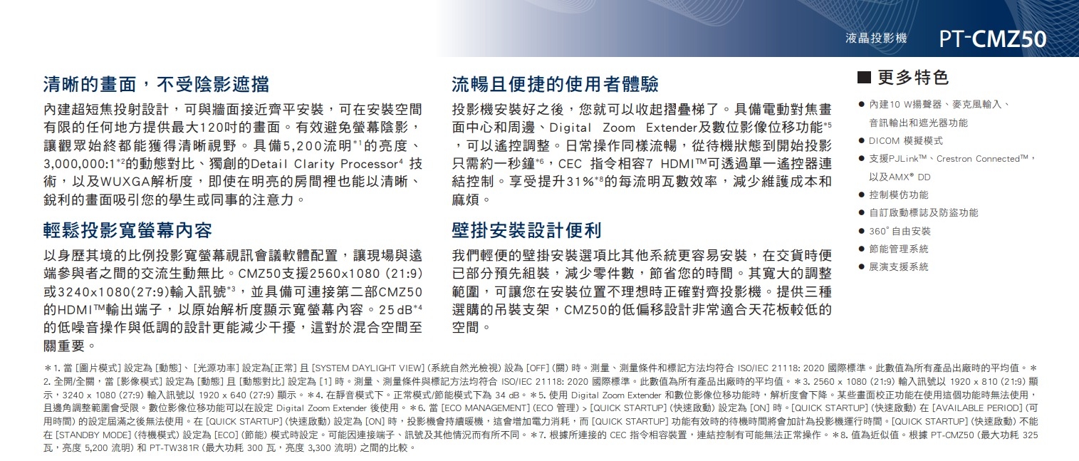Panasonic國際牌 PT-CMZ50T - 詳情5