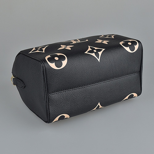 LV M58947 Speedy粉膚花紋LOGO Monogram Empreinte牛皮拉鍊手提斜背