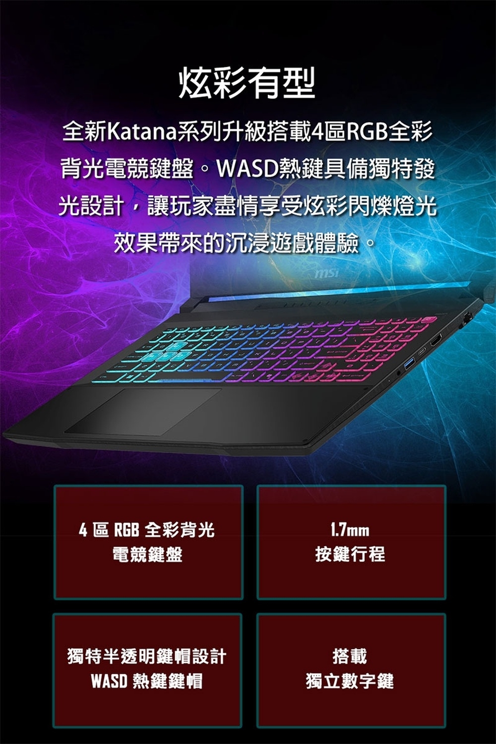 MSI 微星 Katana 15 HX B14WFK-1071TWNN 15.6吋電競特仕筆電(i7-14650HX/32G/1TB SSD/RTX5060/W11)