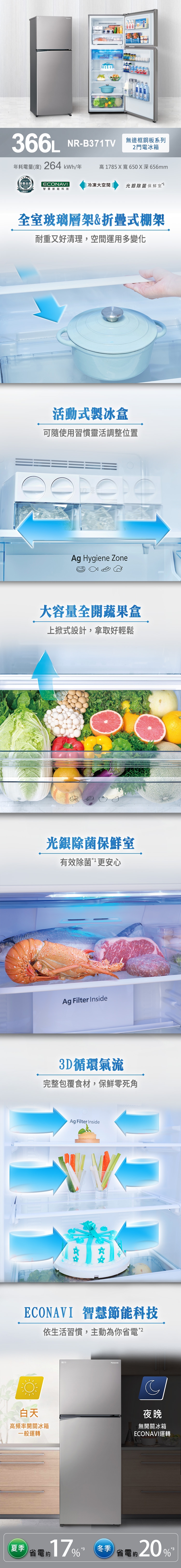 Panasonic國際牌 NR-B371TV - 詳情3