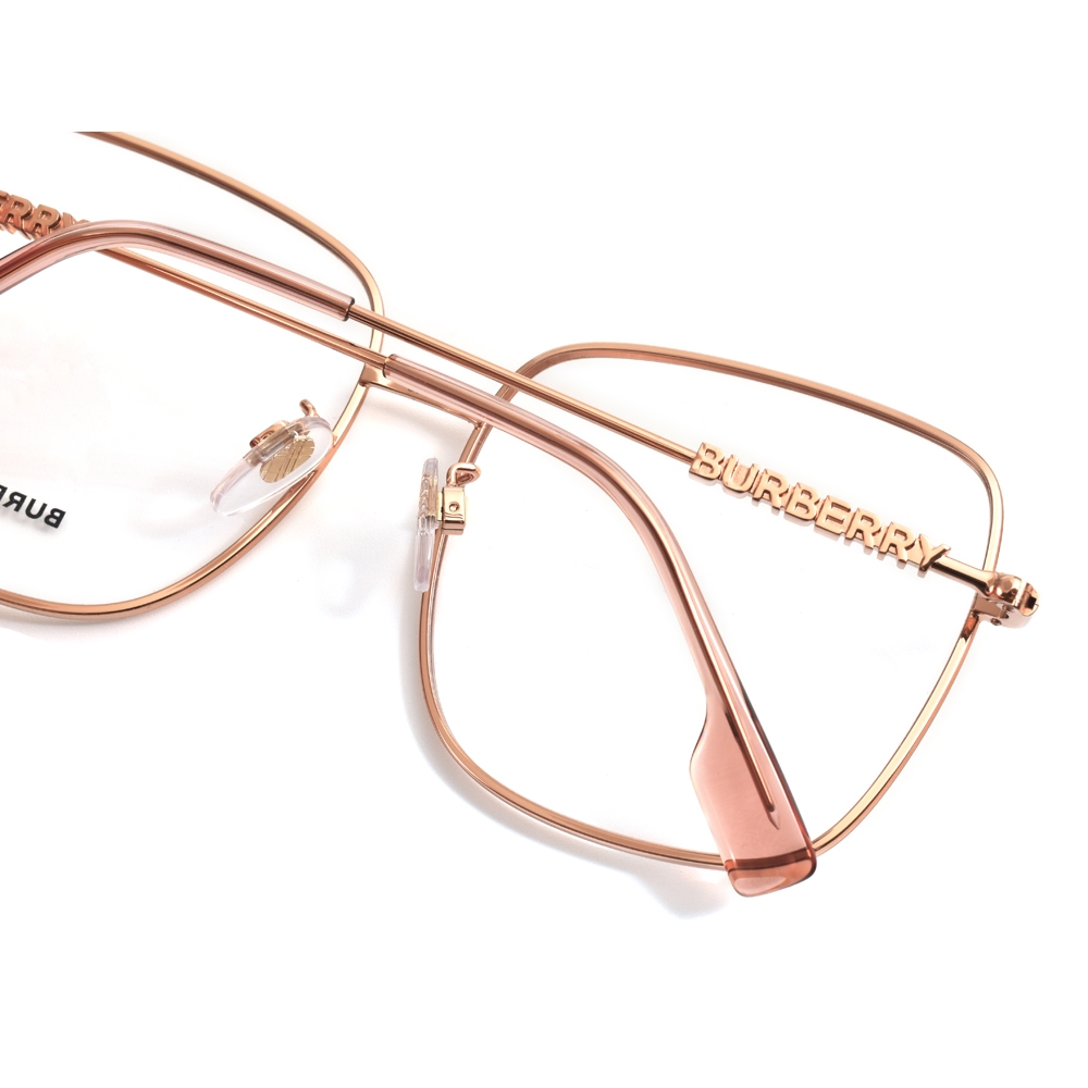 度あり眼鏡Classico Liberto BURBERRY 金屬大方框側邊金屬LOGO 光學眼鏡/金#B1378D 1337