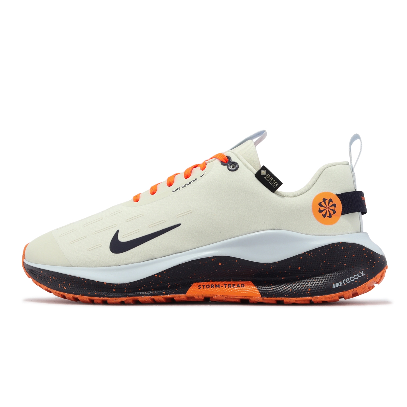 Nike 慢跑鞋ReactX Infinity Run 4 GTX 米白橘男鞋防水運動鞋FB2204
