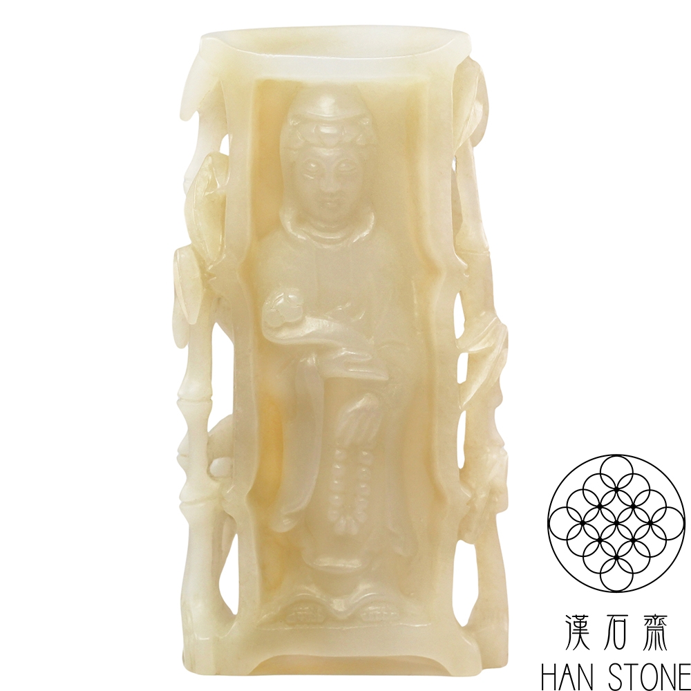 和田白玉 清時代 髮饰 天然石 白玉 漢石齋】天然和田玉觀音小擺件白玉(86*43*19mm) | 漢石齋| Yahoo購物中心