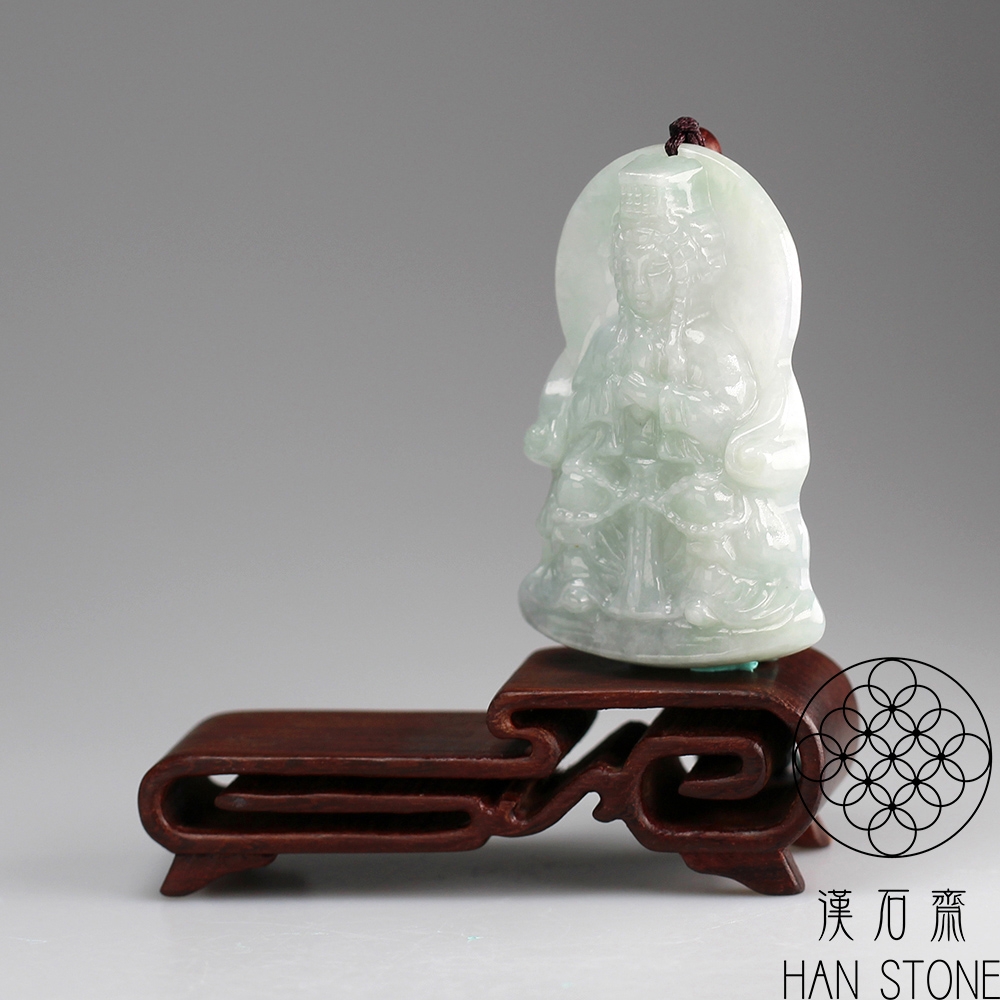 漢石齋】天然A貨飄花種翡翠媽祖玉佩吊墜(40*60*10mm) | 漢石齋| Yahoo