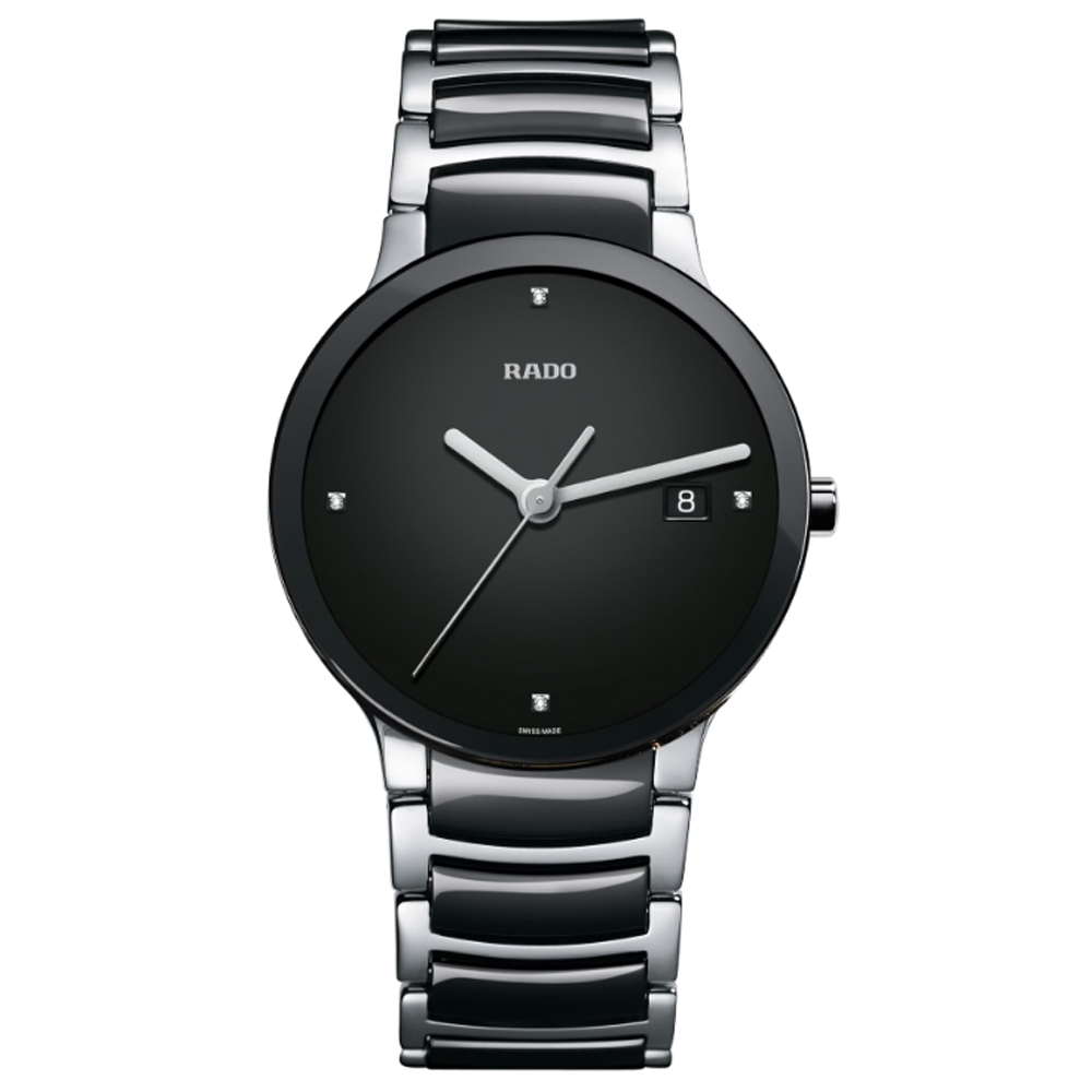 Rado 雷達表Centrix 晶萃系列陶瓷真鑽時標石英錶38mm R05