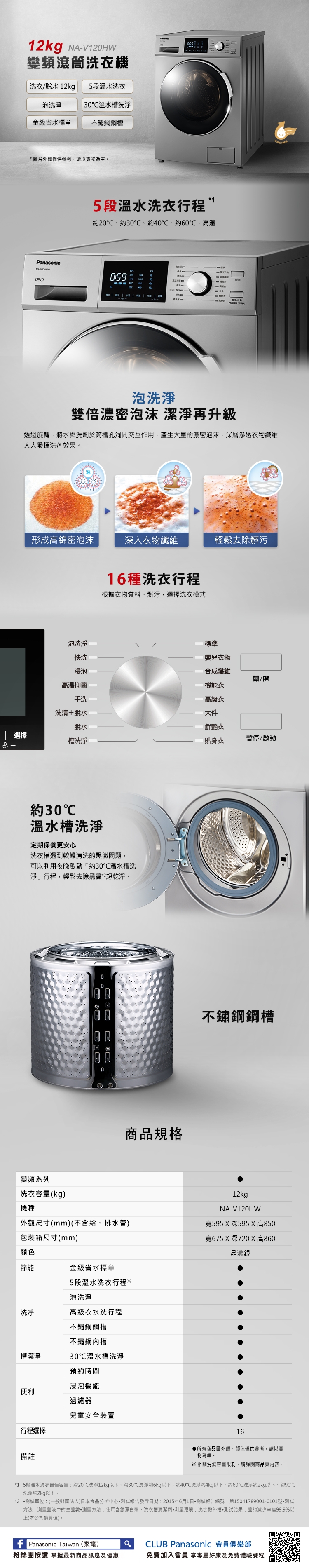 Panasonic國際牌 NA-V120HW - 詳情2