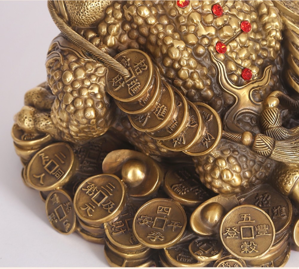 金蟾擺件（大號） 三足金蟾蜍招財鎮宅風水擺件前台收銀裝飾公司店鋪