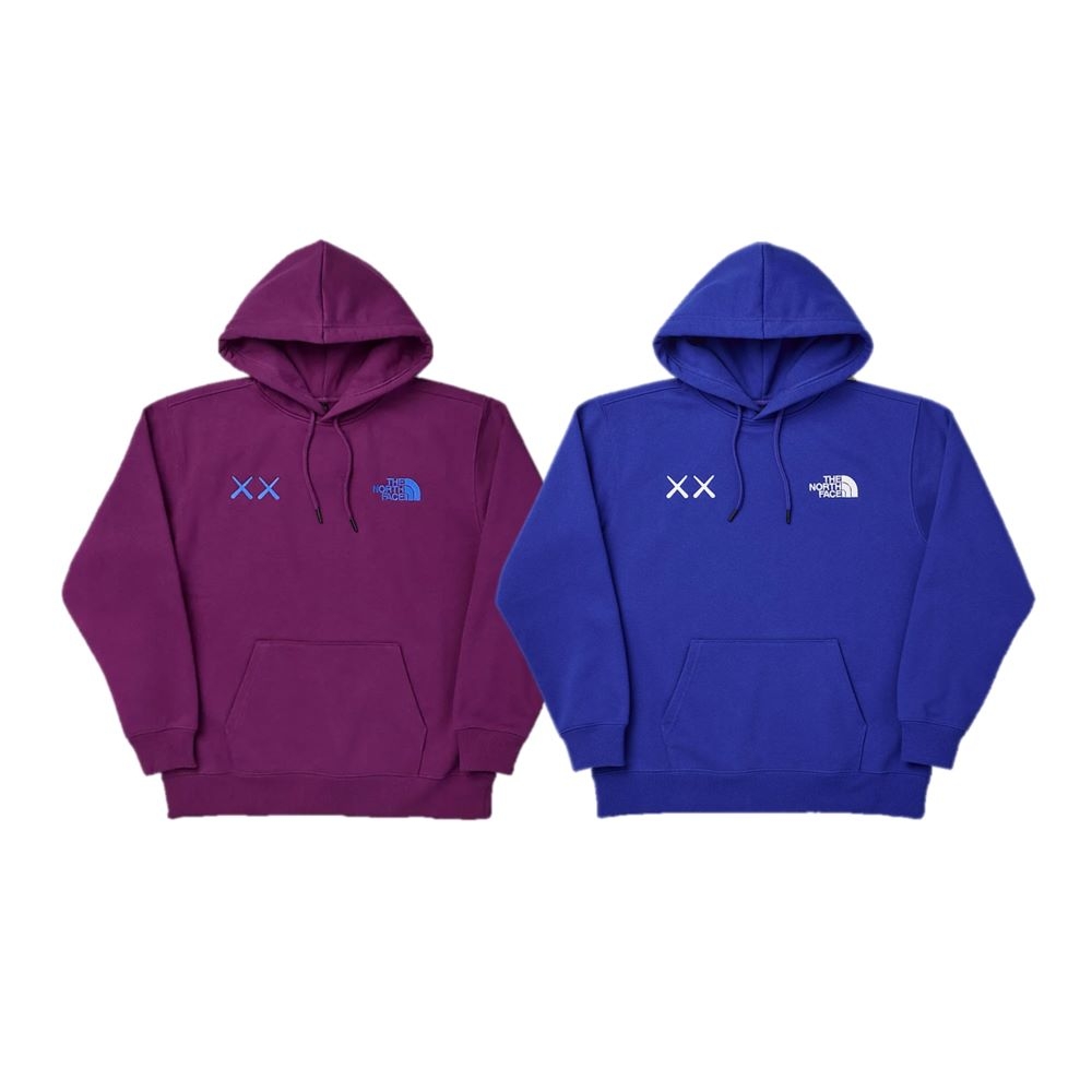Kaws x The North Face 帽T 深紫/藍色長袖上衣保暖聯名款NF0A7WLI 