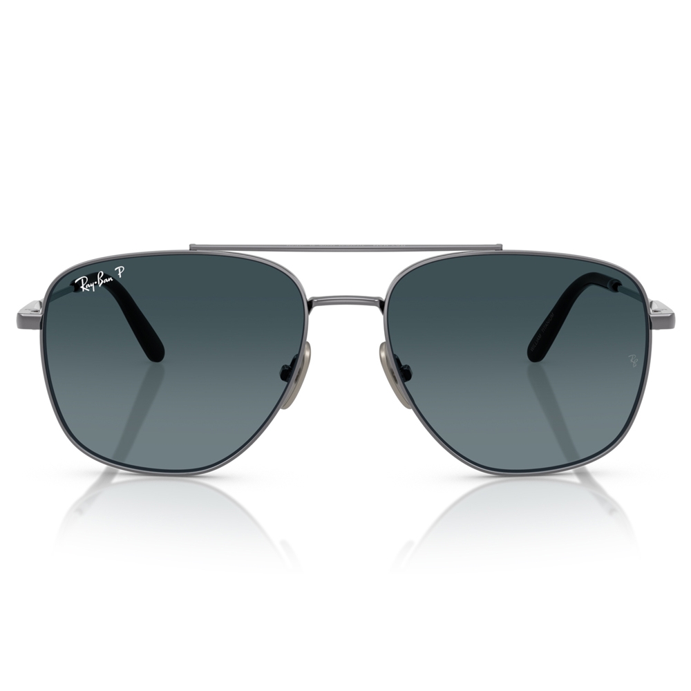 RayBan 偏光太陽眼鏡日本製純鈦系列/槍灰深藍漸層#RB8097 165/S3-59mm