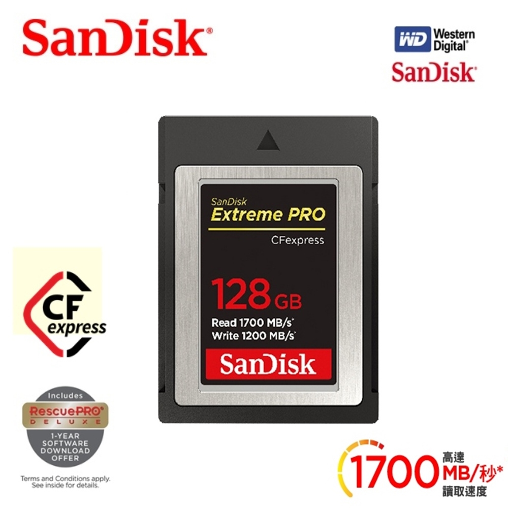 SanDisk 專業超極速128GB Cfexpress Card Type B | 其他相機大卡規格