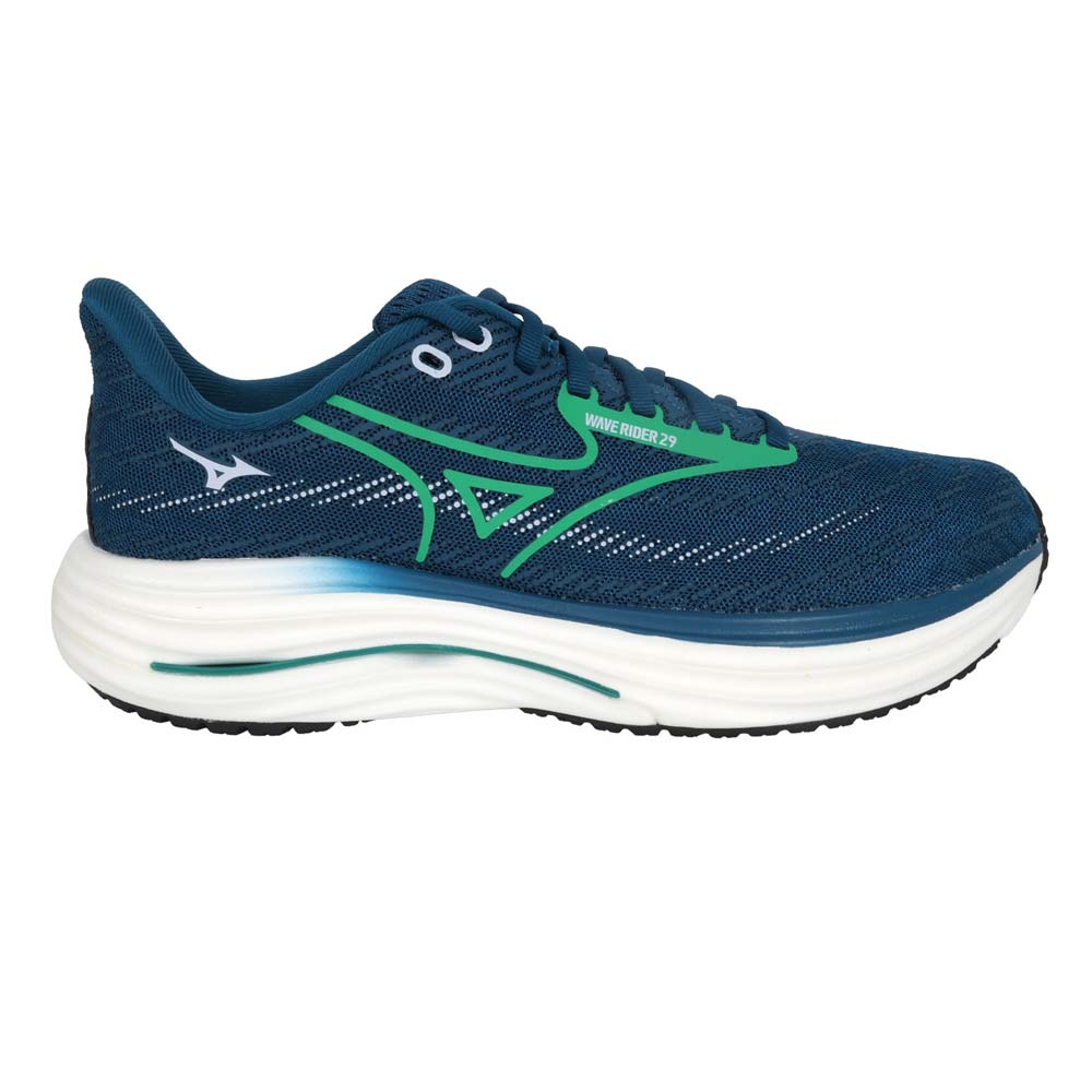 MIZUNO WAVE RIDER 29 男慢跑鞋-運動美津濃J1GC250356 墨綠銀| 慢跑鞋