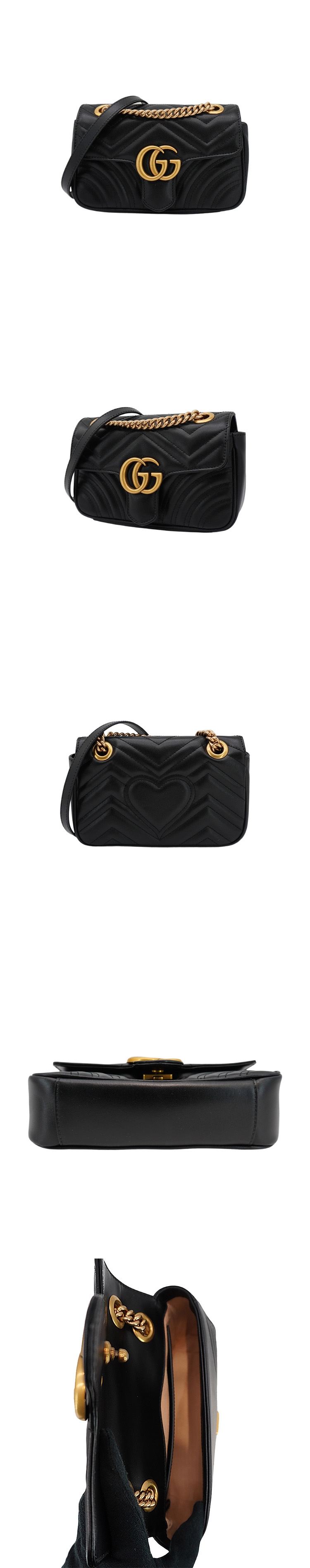 GUCCI バック Gucci Marmont 雙G牛皮掀蓋斜背包-22cm(446744-黑) | GUCCI | Yahoo
