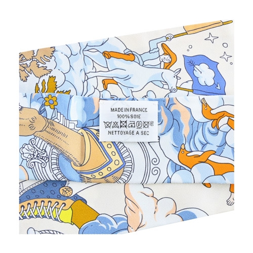 Hermes 愛馬仕Sur Mon Nuage雲端騎士Twilly絲巾(奶油/藍/橙) | 精品