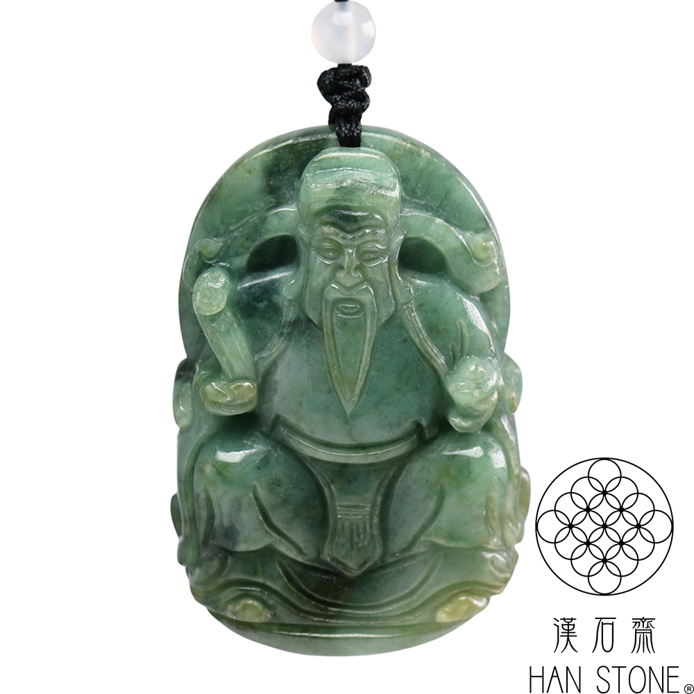 漢石齋】天然翡翠A貨財神玉佩吊墜飄花種(33*48*13mm) | 漢石齋| Yahoo