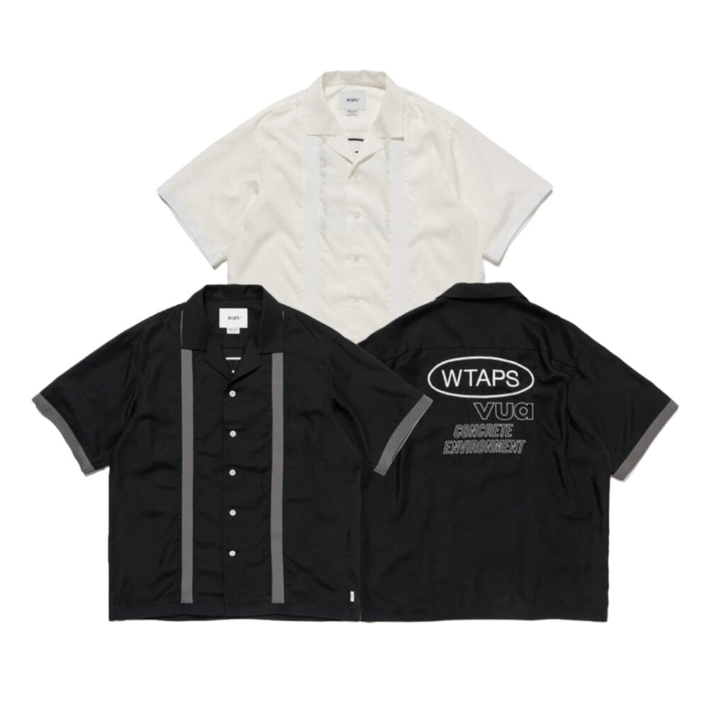Wtaps Kingpin 01 / SS / CLPL Twill 短袖斜紋襯衫白/黑261TQDT-SHM04
