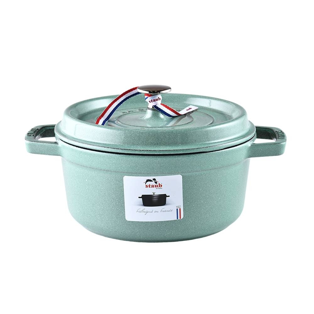 Staub 圓形鑄鐵鍋22cm 2.6L 鼠尾草法國製湯鍋燉鍋(電磁爐IH爐可用