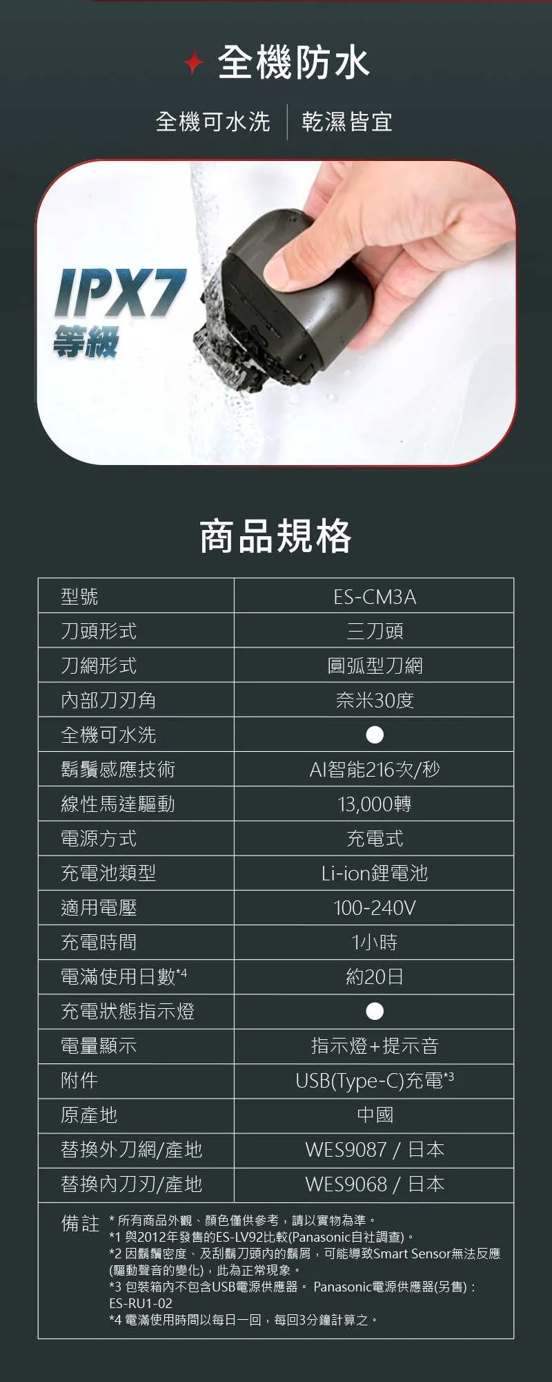 Panasonic國際牌 ES-CM3A - 詳情6