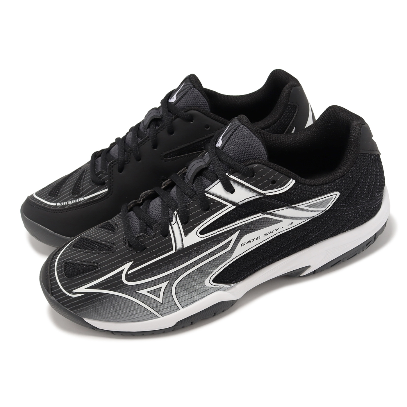 Mizuno 羽球鞋Gate Sky Plus 4 寬楦男鞋女鞋黑白室內運動桌球鞋美津濃