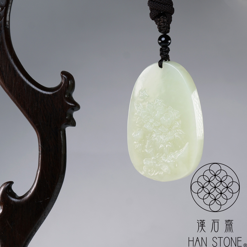 漢石齋】天然和田玉牡丹玉佩吊墜黃白玉(38*57*9mm) | 漢石齋| Yahoo