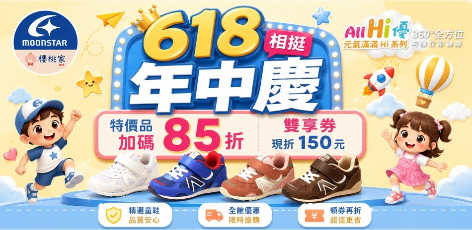 結帳享85折免運★熱銷精選童鞋618優惠(加碼)