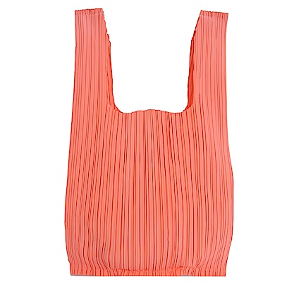 ISSEY MIYAKE 三宅一生PLEATS PLEASE 褶皺購物袋(珊瑚紅)