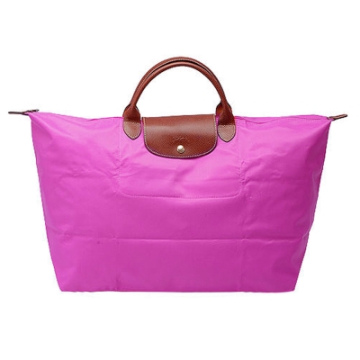 LONGCHAMP 摺疊短把水餃手提包(大-泡泡粉)