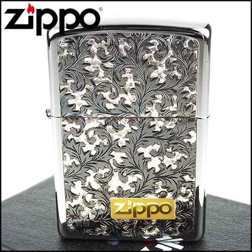 ZIPPO】日系~銀色鍍鈦-唐草雕花純銀貼片打火機| 日用雜貨| Yahoo購物中心